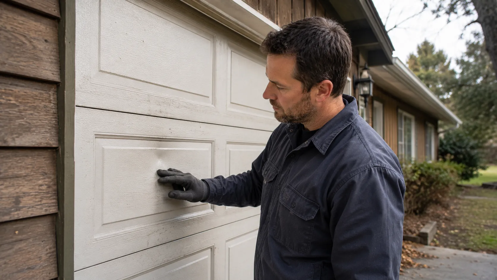 Garage door detail illustrating is your atlanta garage door worth fixing, or time to replace it