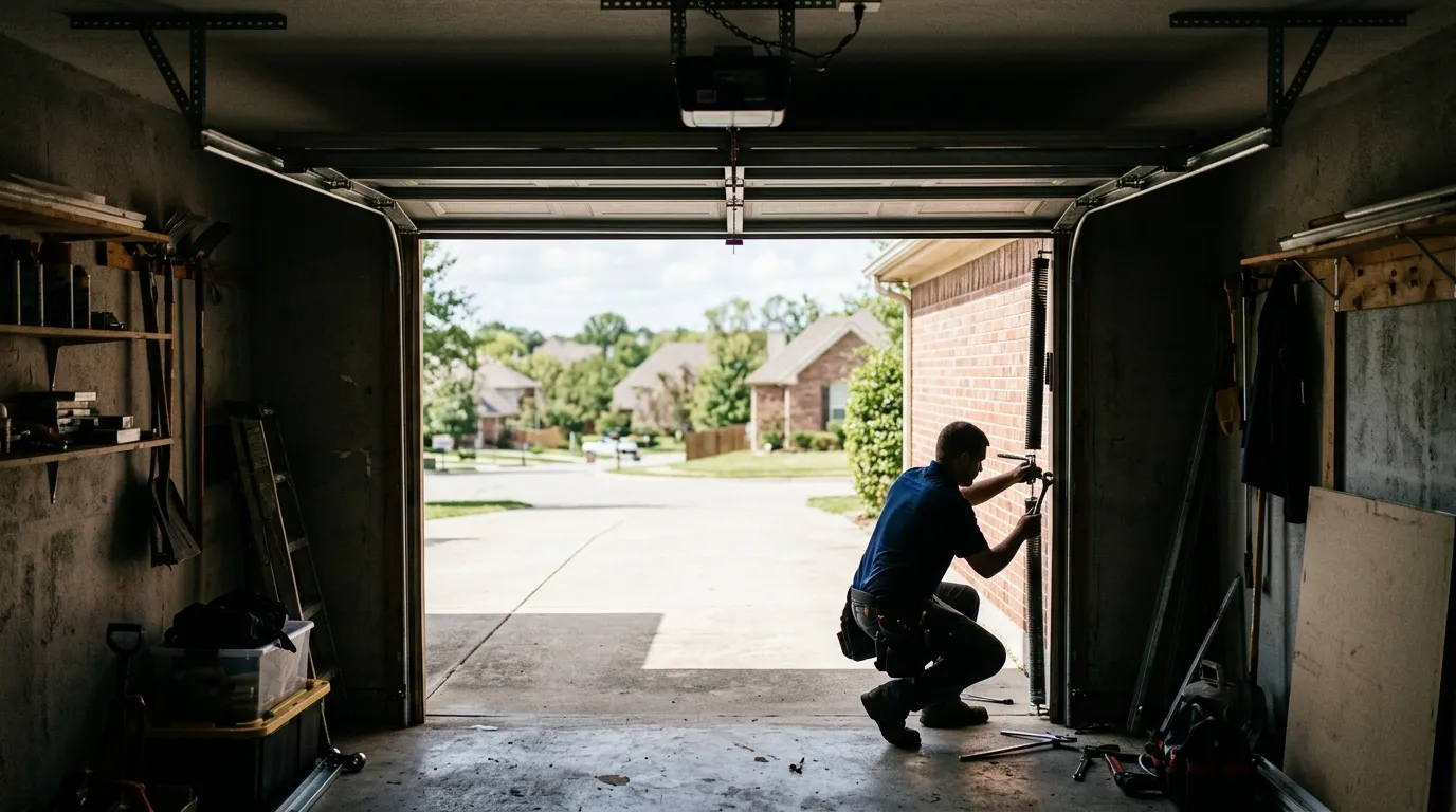 Spring Repair for Brookhaven's Newer Torsion Doors in Atlanta